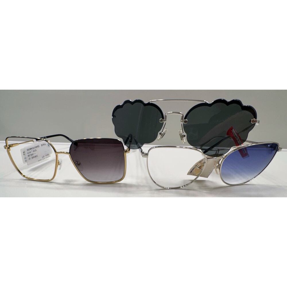 Lot of 3 Authentic Designer Sunglasses Miu Miu, LONGCHAMP, MGM Repair Project